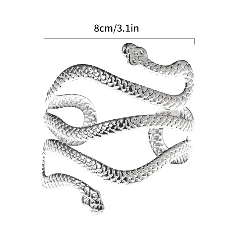 Creative Snake Shape Bracelets Silver Plated Jewelry Personality Snake Arm Cuff Temperament Animal Opening Bangles Jewelry Gifts